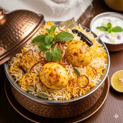 Egg Hyderabadi Dum Biryani